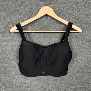 Panache Sport 32GG Sports Bra Black Underwire Padded J Hook Comfort Style 5021